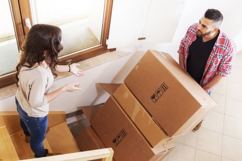 Furniture being carefully loaded for a Harrow home removal